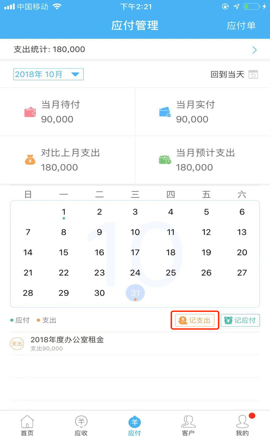 纯支出填写页面